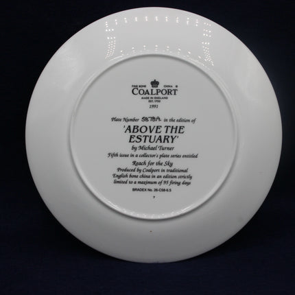 White plate with Coalport branding and text on a black background