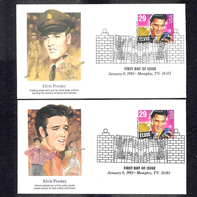 Elvis Presley First Day Covers – Set of 5 (January 8th, 1993, Memphis TN)
