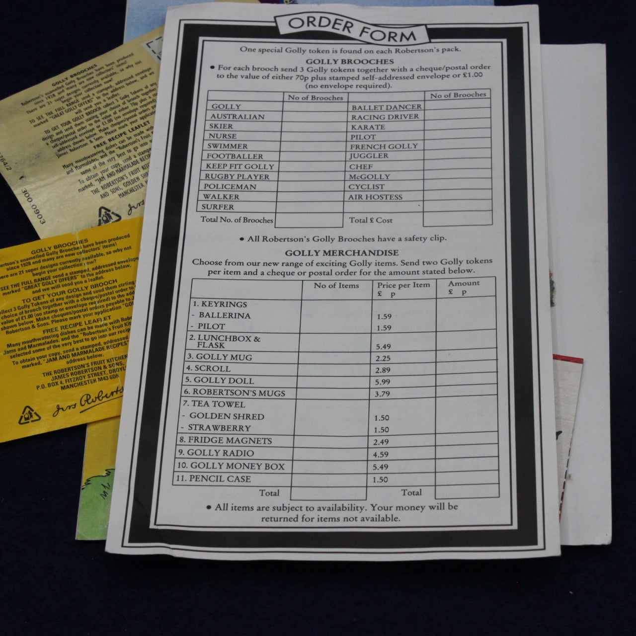 Vintage Robertson’s Catalogue Forms & Tokens – Early 1990s – Vintage ...