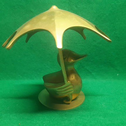 Vintage Brass Duck Ornament