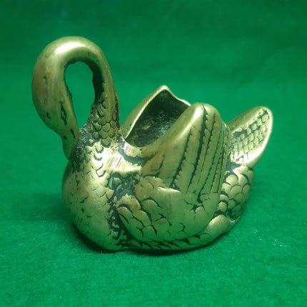 Vintage Brass Swan Ornament - Open back brass swan collectable