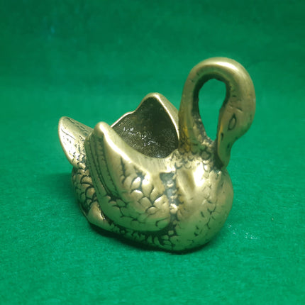 Vintage Brass Swan Ornament - Open back brass swan collectable