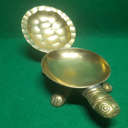 vintage brass turtle open shell