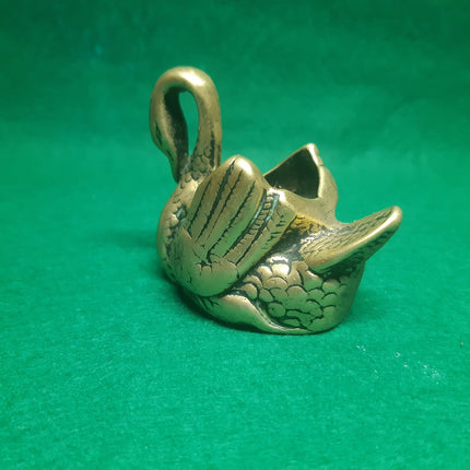 Vintage Brass Swan Ornament - Open back brass swan collectable