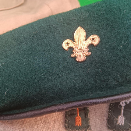Vintage 1970's Cub Scout Boy Scout Shirt, Cap, Beret and Blanket with Badges