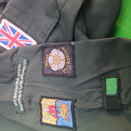 Vintage 1970's Cub Scout Boy Scout Shirt, Cap, Beret and Blanket with Badges