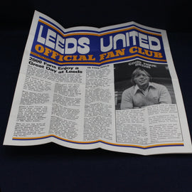 Leeds United Official Fan Club newspaper on a dark background