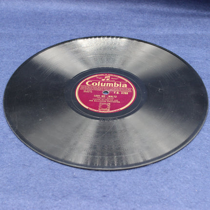 Vintage Columbia record on a blue background