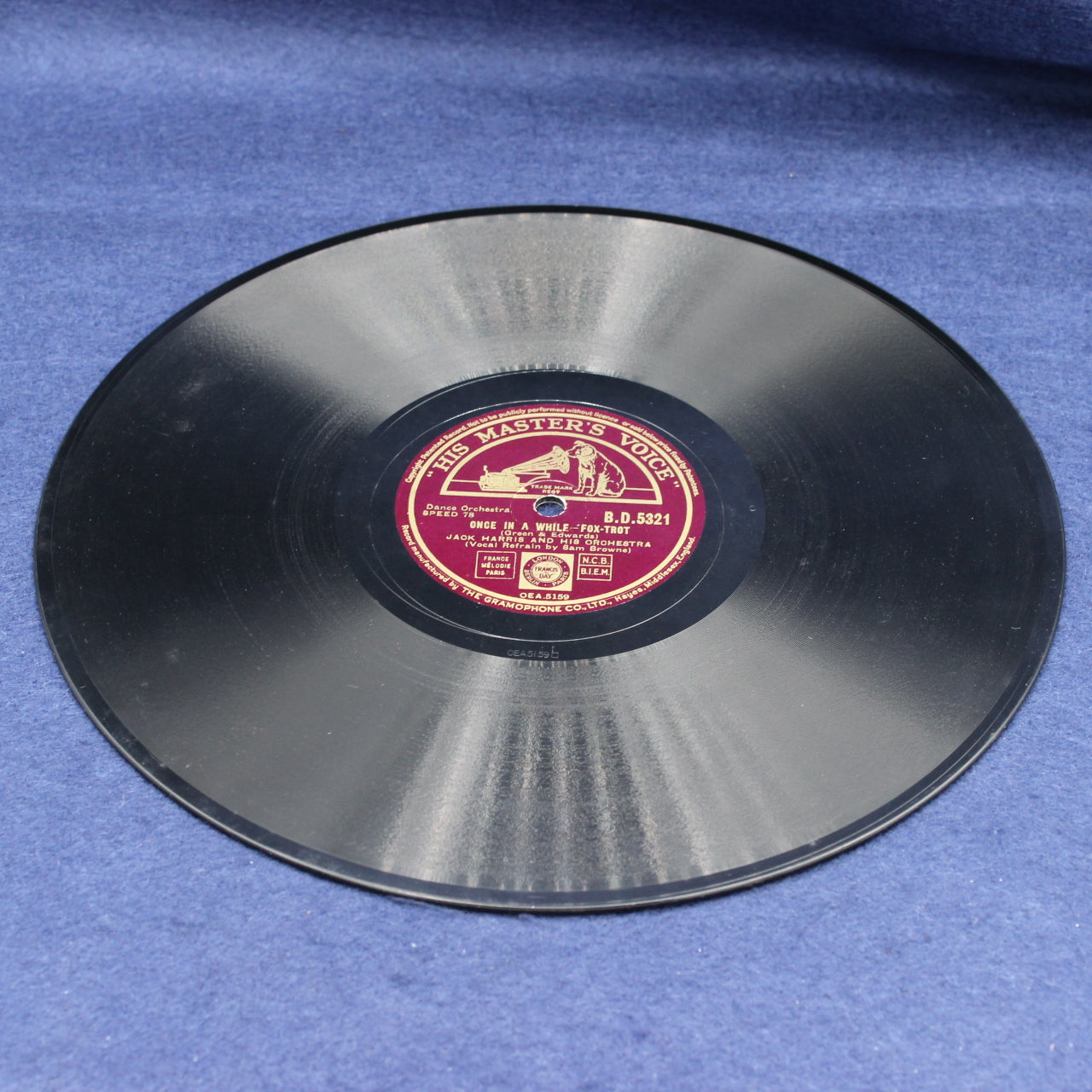 Shellac Disc Record 78 Shellac Record - Jack Harris – Bei Mir Bist Du Schoen / Once in a ...