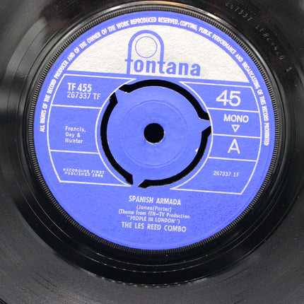 Close-up of a vinyl record label with 'Fontana' branding