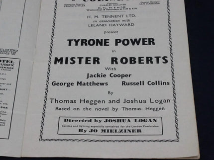 1950 London Coliseum Theatre “Mister Roberts” Programme Signed by Tyrone Power