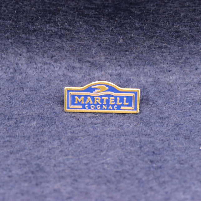 Vintage Martell Cognac Enamel Pin Badge – Blue & Gold